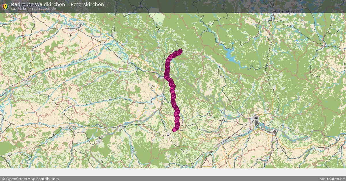 Fahrradroute Waldkirchen – Peterskirchen (71 km) – Rad-Routen.de