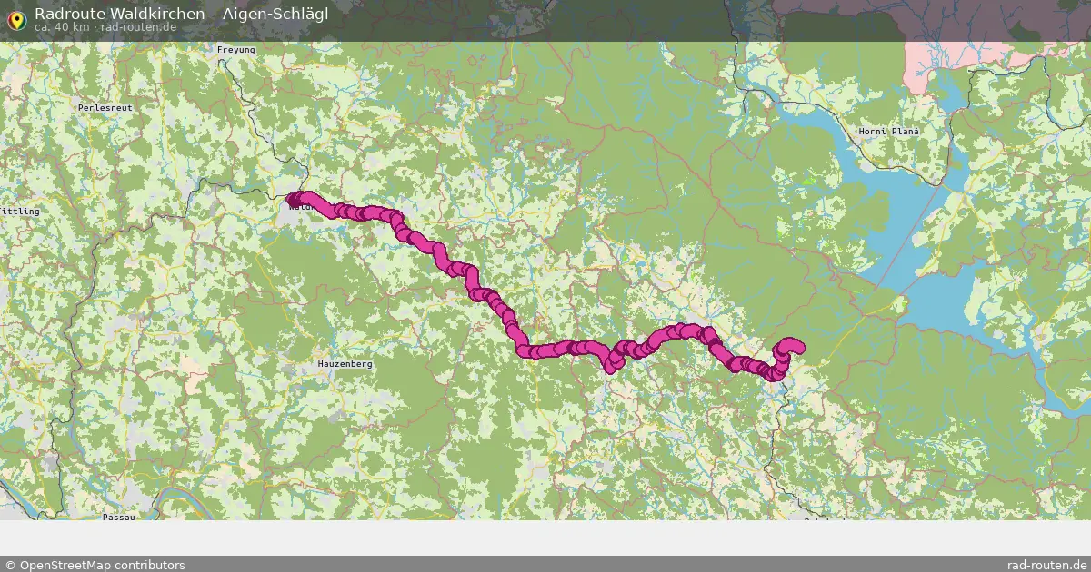 Fahrradroute Waldkirchen – Aigen-Schlägl (40 km) – Rad-Routen.de