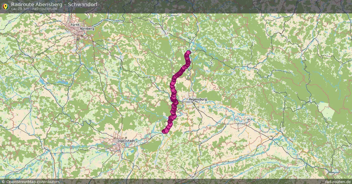 Fahrradroute Abensberg – Schwandorf (83 km) – Rad-Routen.de