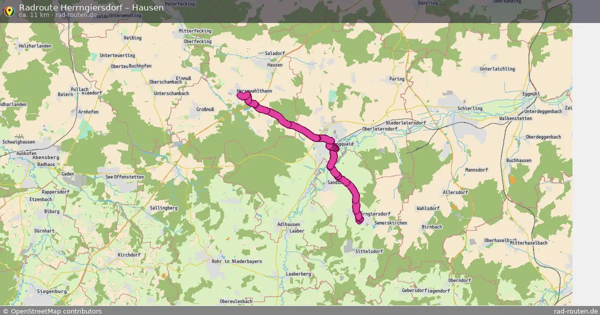 Fahrradroute Herrngiersdorf – Hausen (11 km) – Rad-Routen.de