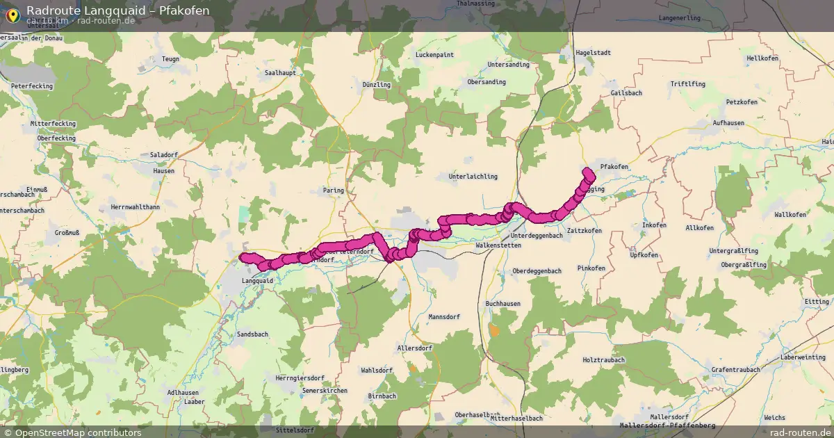 Fahrradroute Langquaid – Pfakofen (16 km) – Rad-Routen.de