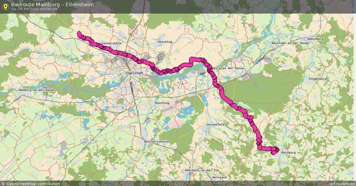 Fahrradroute Mainburg – Eitensheim (56 km) – Rad-Routen.de