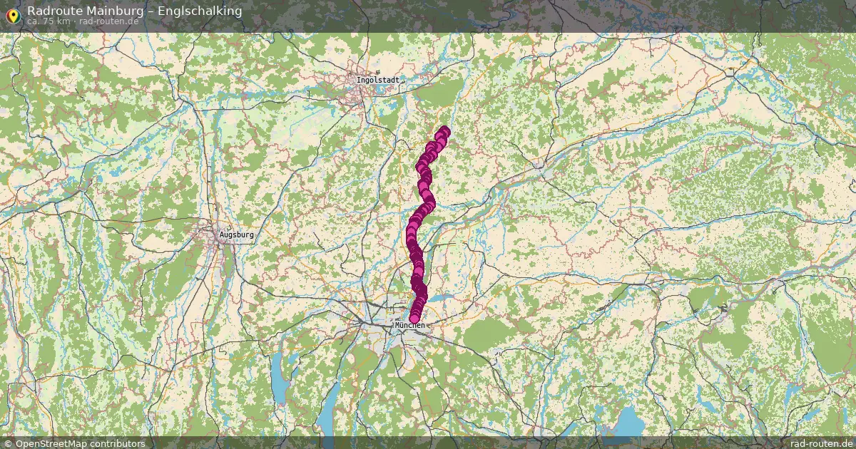 Fahrradroute Mainburg – Englschalking (75 km) – Rad-Routen.de