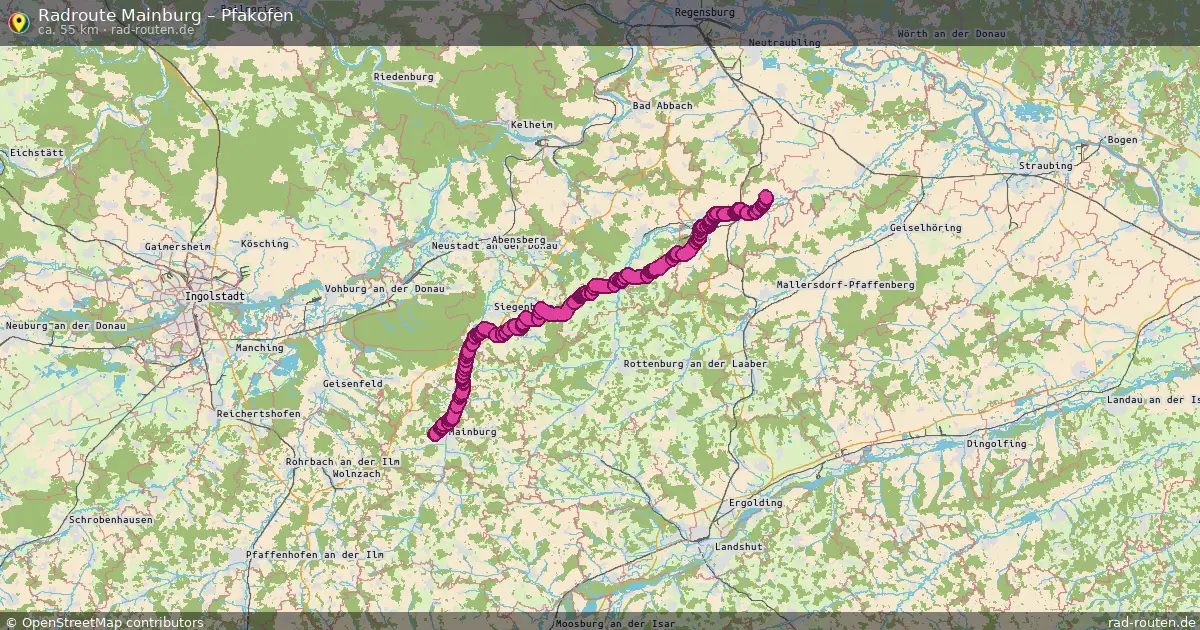 Fahrradroute Mainburg – Pfakofen