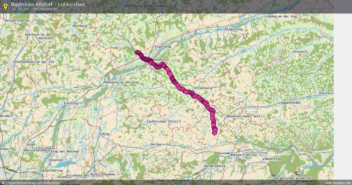 Fahrradroute Altdorf – Lohkirchen (54 km) – Rad-Routen.de