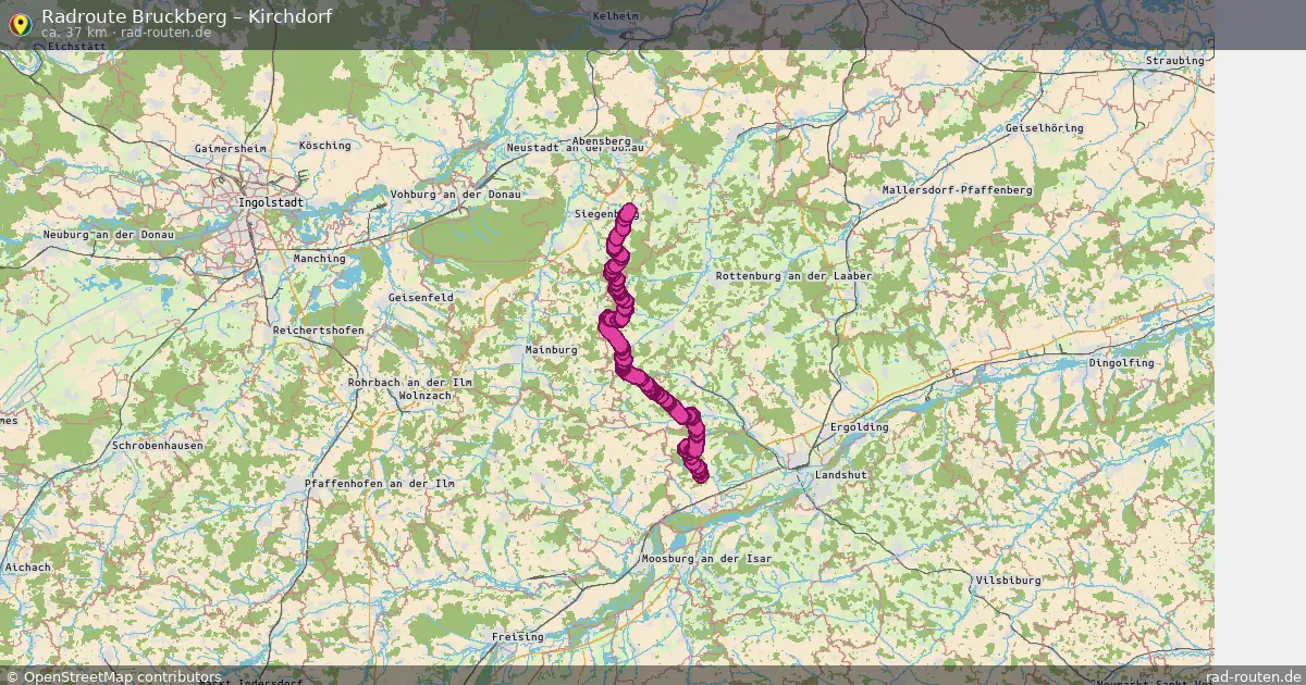 Fahrradroute Bruckberg – Kirchdorf (37 km) – Rad-Routen.de
