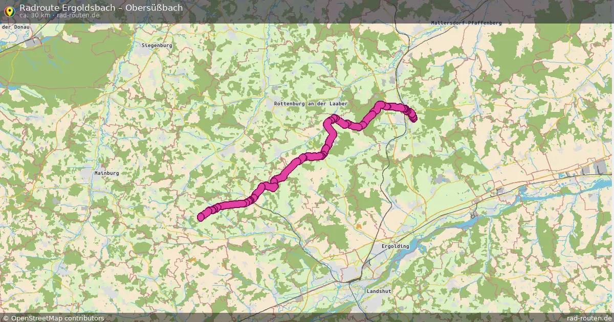 Fahrradroute Ergoldsbach – Obersüßbach (30 km) – Rad-Routen.de