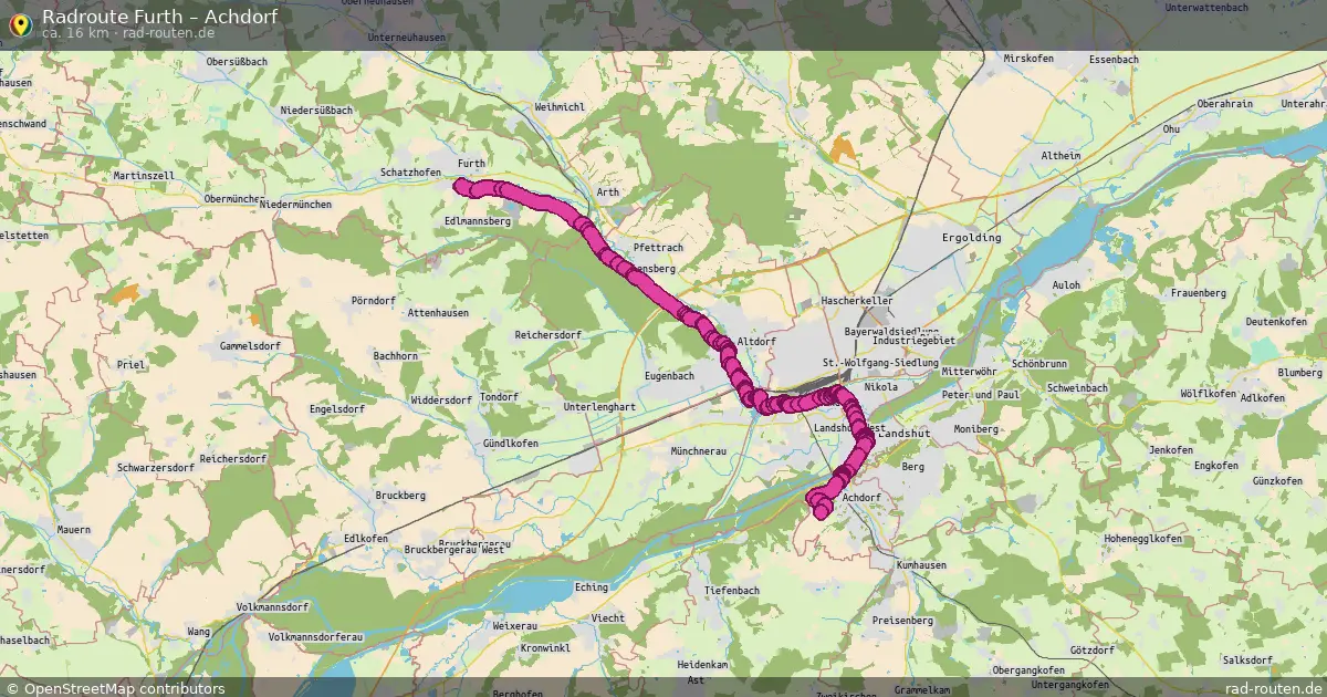Fahrradroute Furth – Achdorf (16 km) – Rad-Routen.de