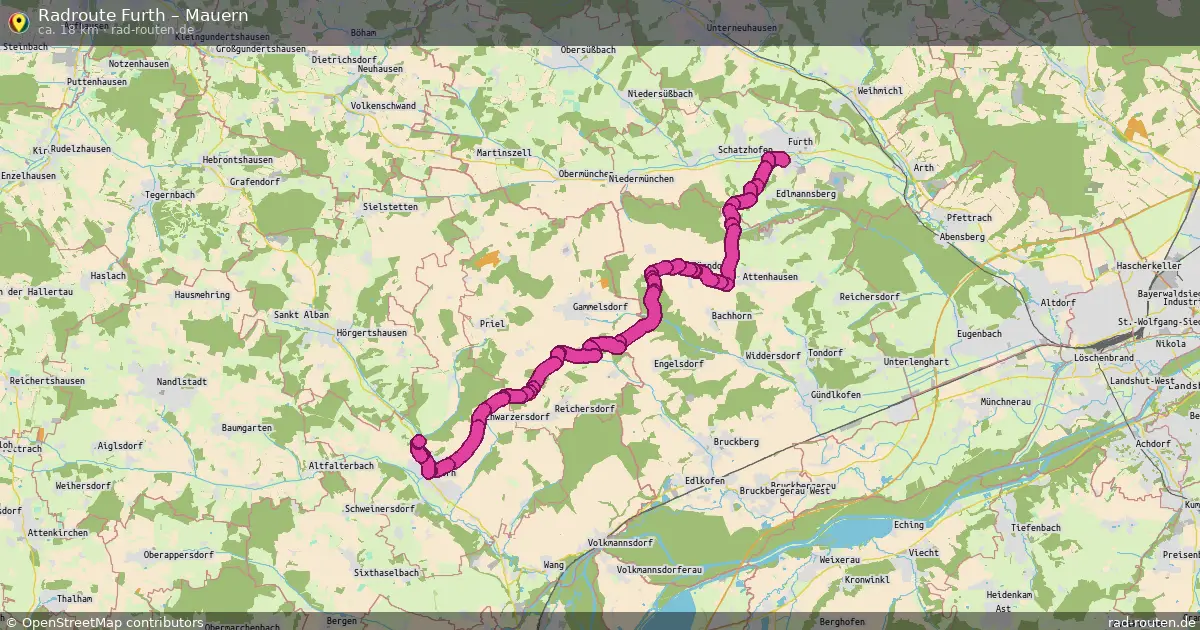 Fahrradroute Furth – Mauern (18 km) – Rad-Routen.de