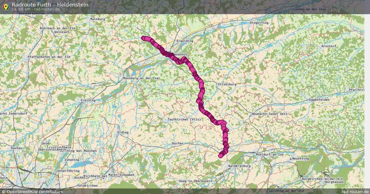 Fahrradroute Furth – Heldenstein (68 km) – Rad-Routen.de