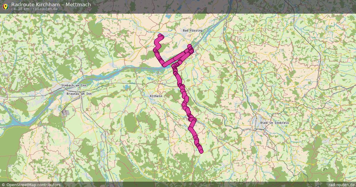 Fahrradroute Kirchham – Mettmach