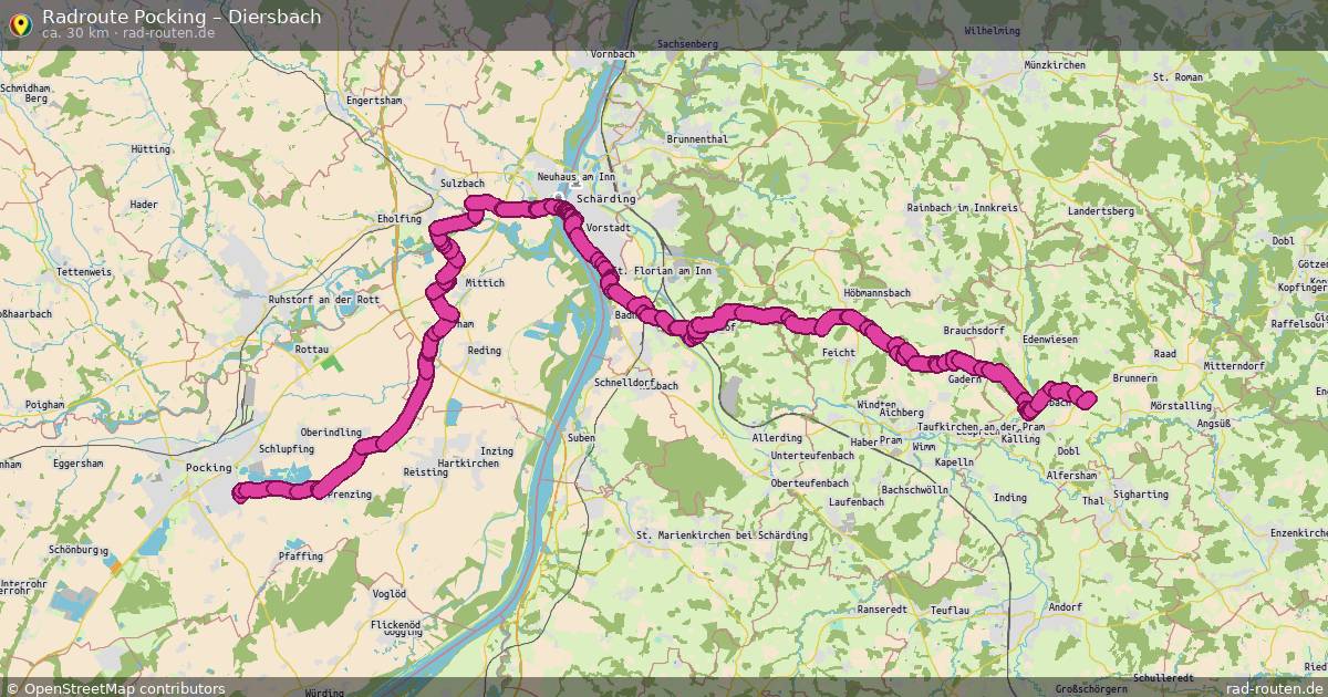 Fahrradroute Pocking – Diersbach