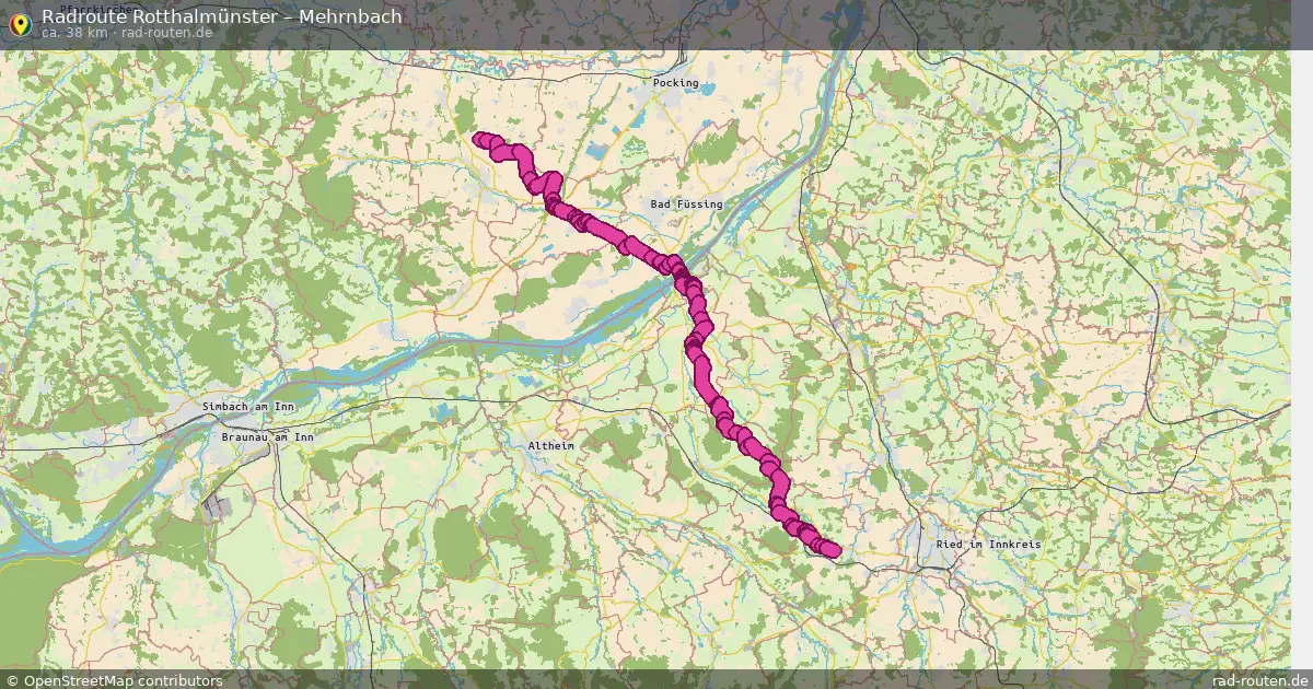 Fahrradroute Rotthalmünster – Mehrnbach (38 km) – Rad-Routen.de