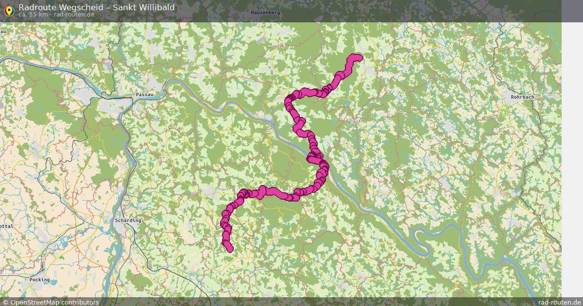 Fahrradroute Wegscheid – Sankt Willibald