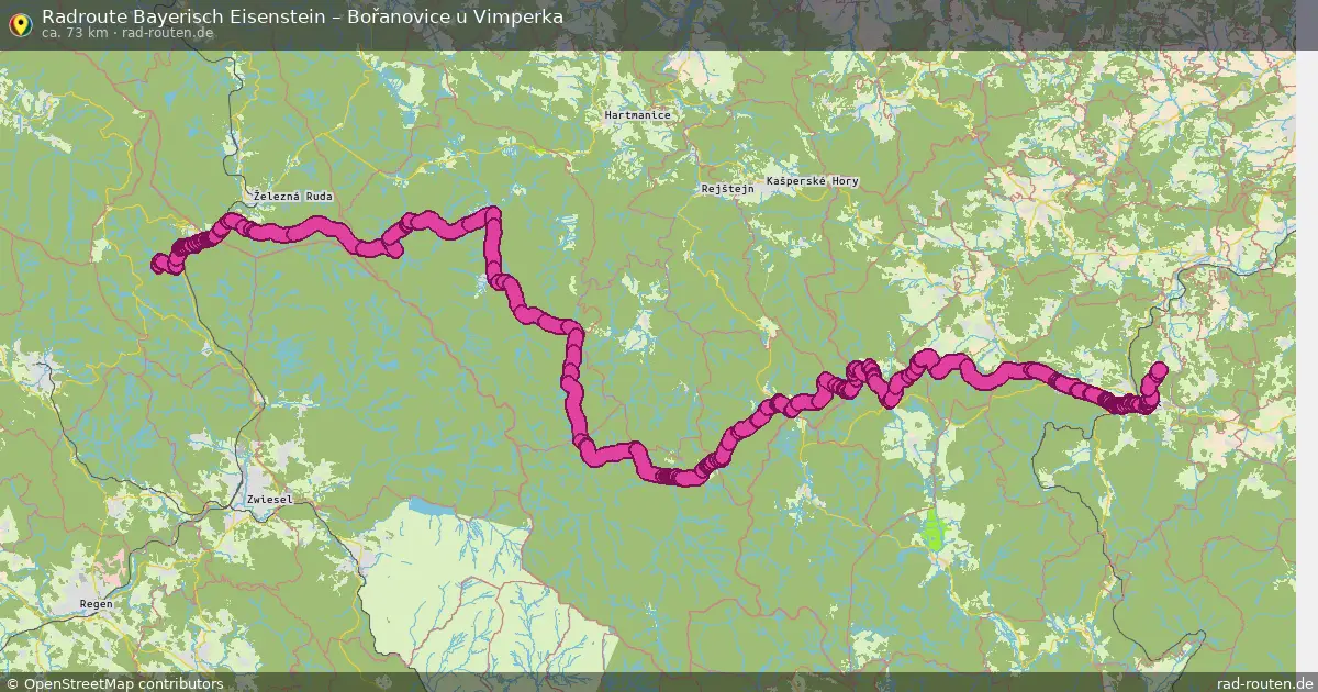 Radtour Bayerisch Eisenstein – Bořanovice U Vimperka