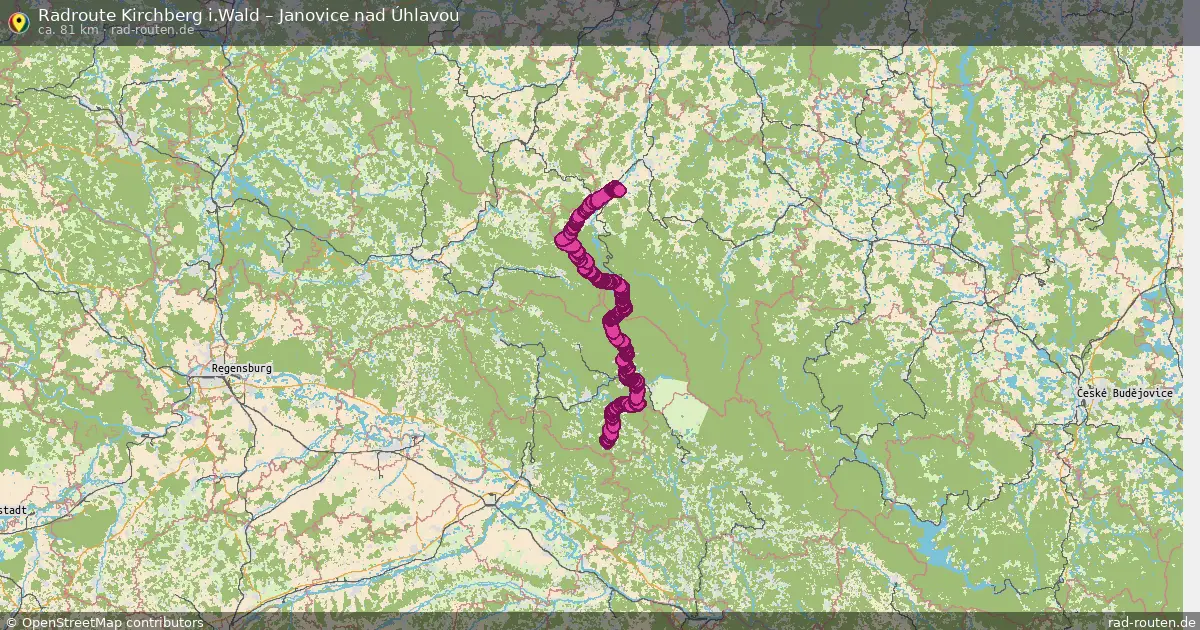 Fahrradroute Kirchberg I.wald – Janovice Nad Úhlavou