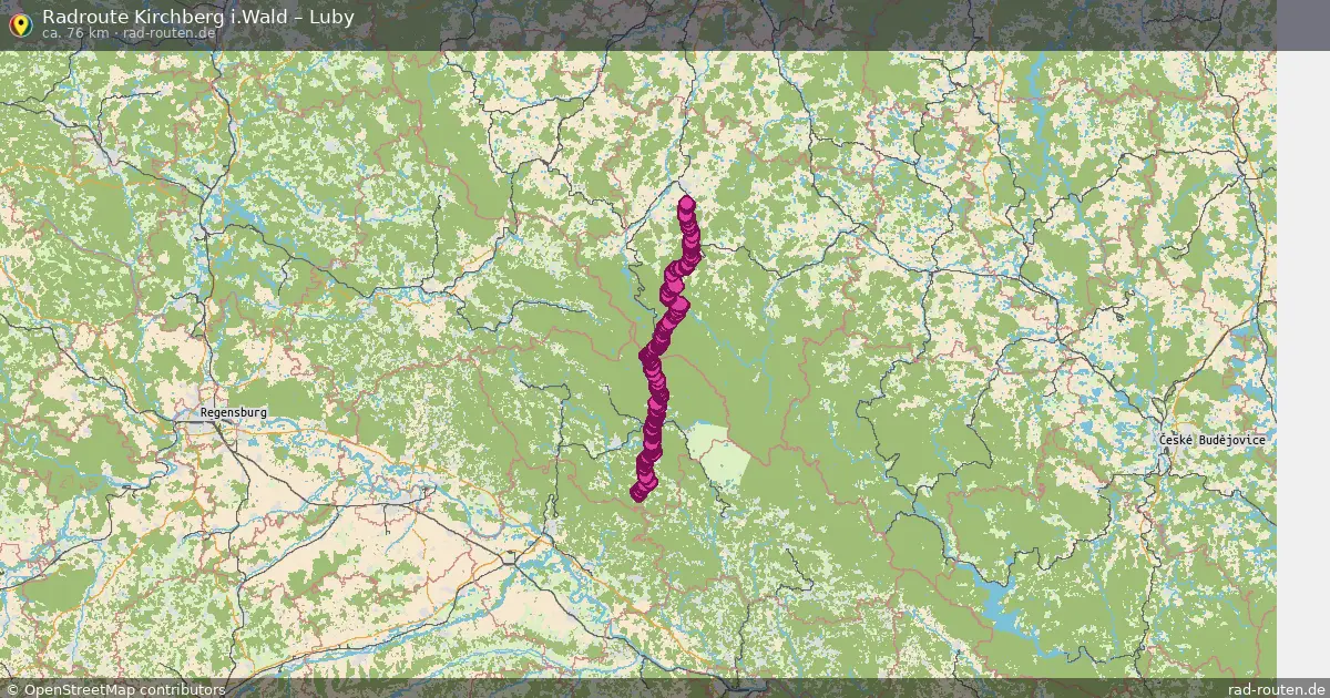 Fahrradroute Kirchberg I.wald – Luby