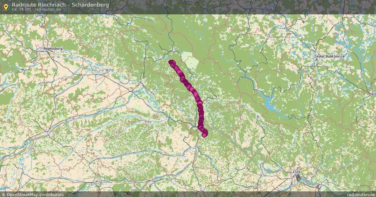 Fahrradroute von Rinchnach nach Schardenberg