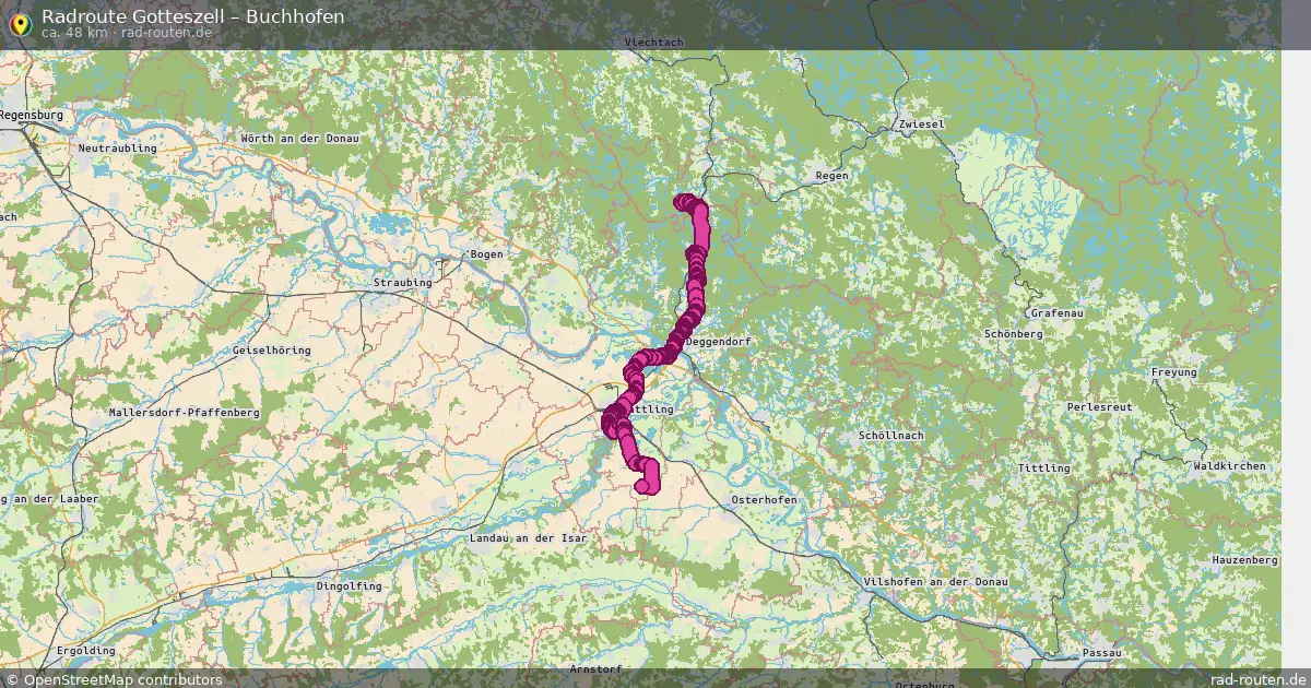 Fahrradroute Gotteszell – Buchhofen (48 km) – Rad-Routen.de