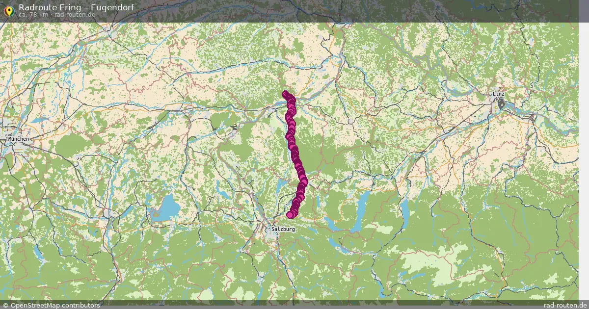 Fahrradroute Ering – Eugendorf (78 km) – Rad-Routen.de