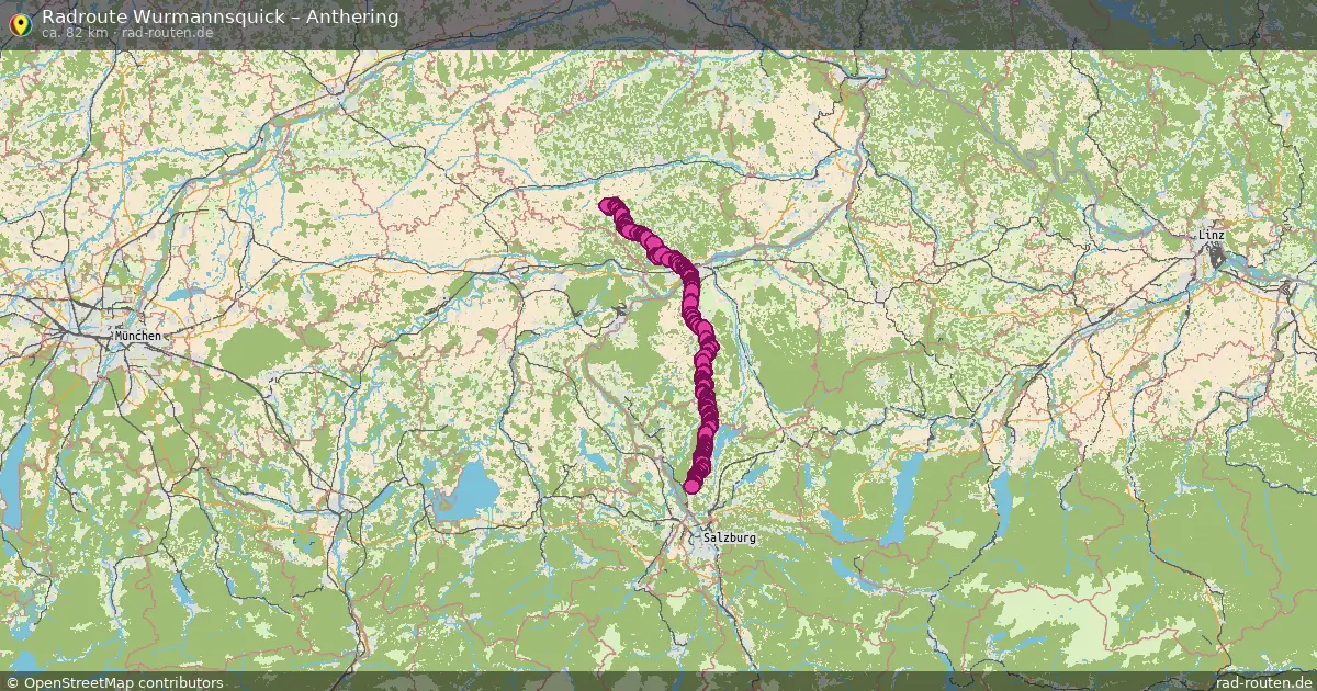 Fahrradroute Wurmannsquick – Anthering (82 km) – Rad-Routen.de