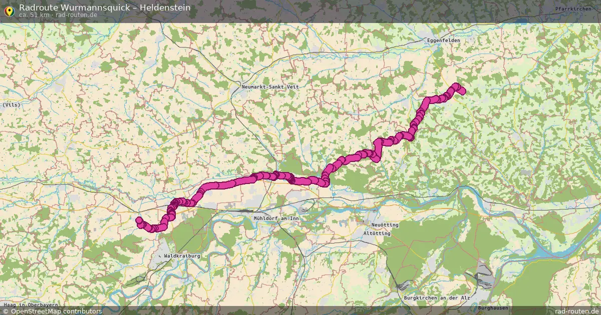 Fahrradroute Wurmannsquick – Heldenstein (51 km) – Rad-Routen.de