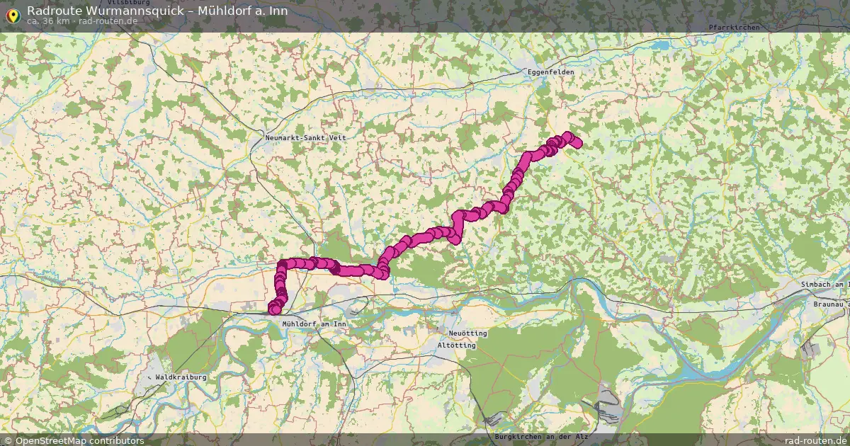 Fahrradroute Wurmannsquick – Mühldorf A. Inn (36 km) – Rad-Routen.de