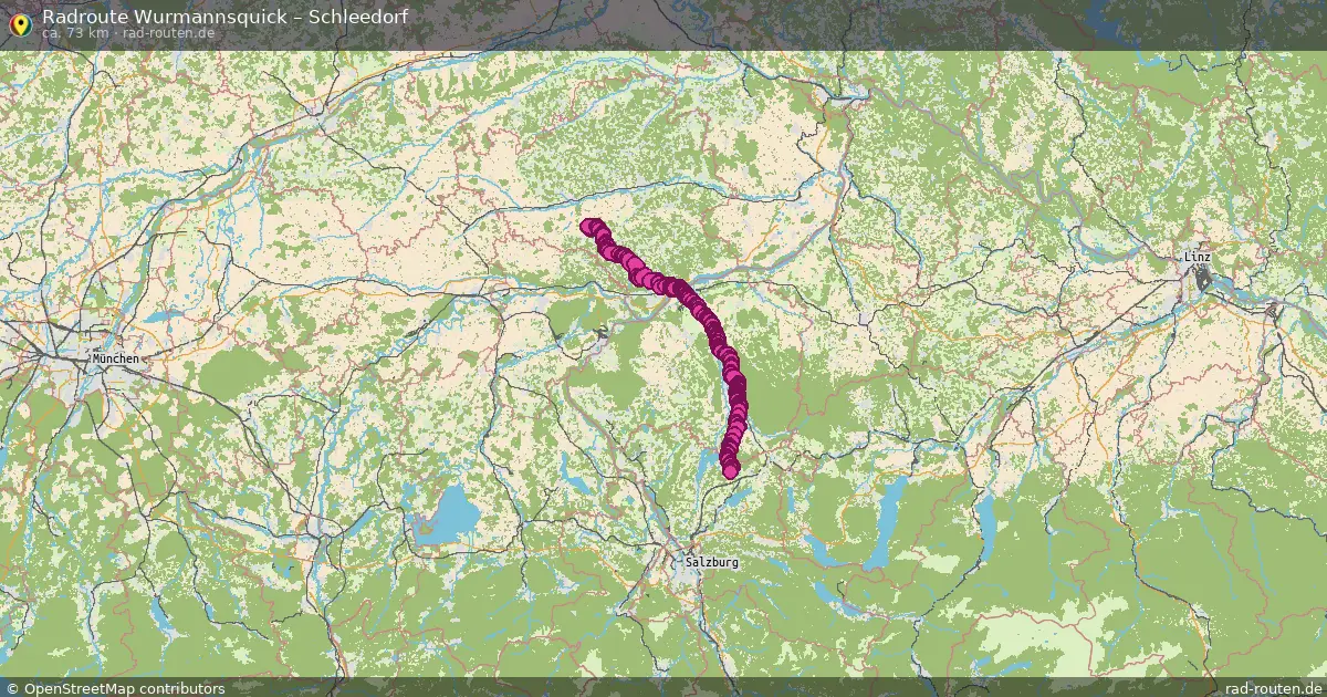 Fahrradroute von Wurmannsquick nach Schleedorf