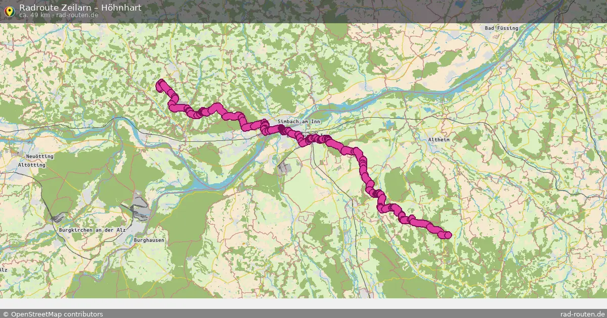 Fahrradroute von Zeilarn nach Höhnhart