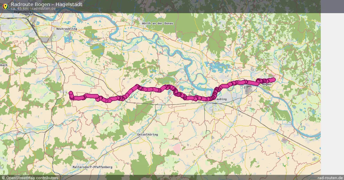 Fahrradroute Bogen – Hagelstadt (45 km) – Rad-Routen.de