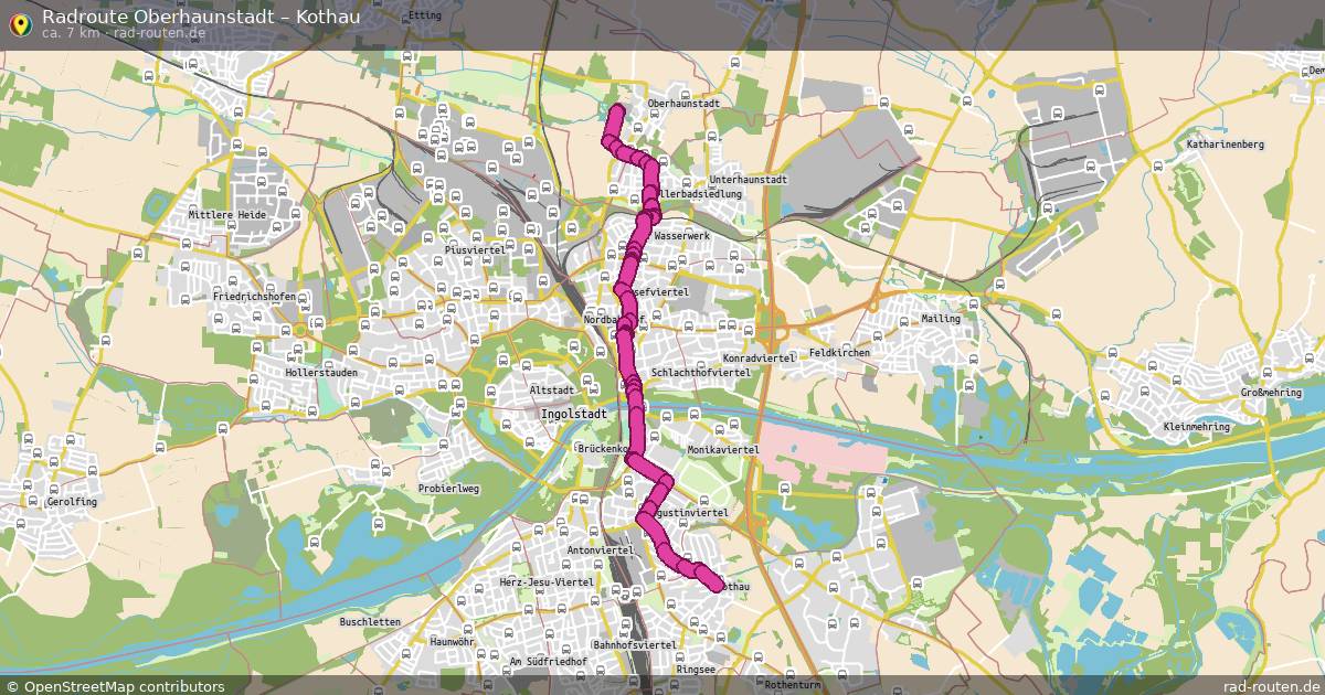 Fahrradroute Oberhaunstadt – Kothau