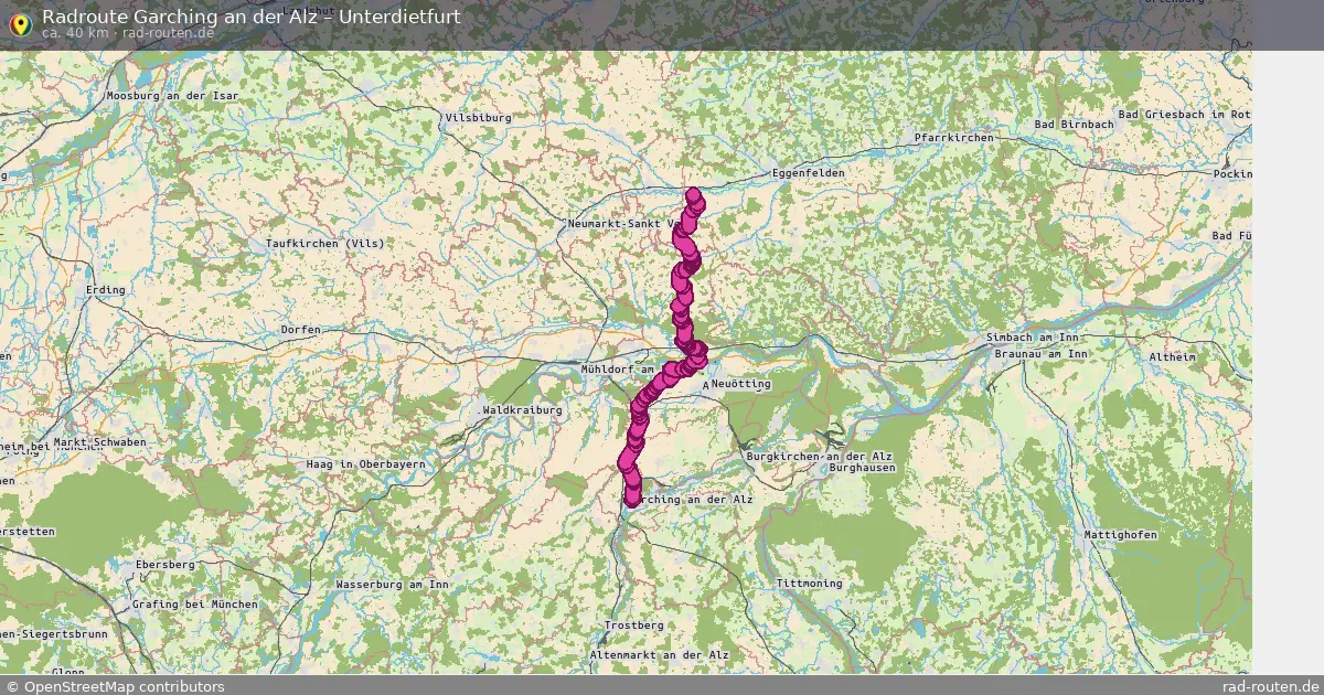 Fahrradroute Garching An Der Alz – Unterdietfurt