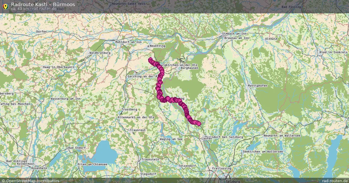 Fahrradroute Kastl – Bürmoos (43 km) – Rad-Routen.de