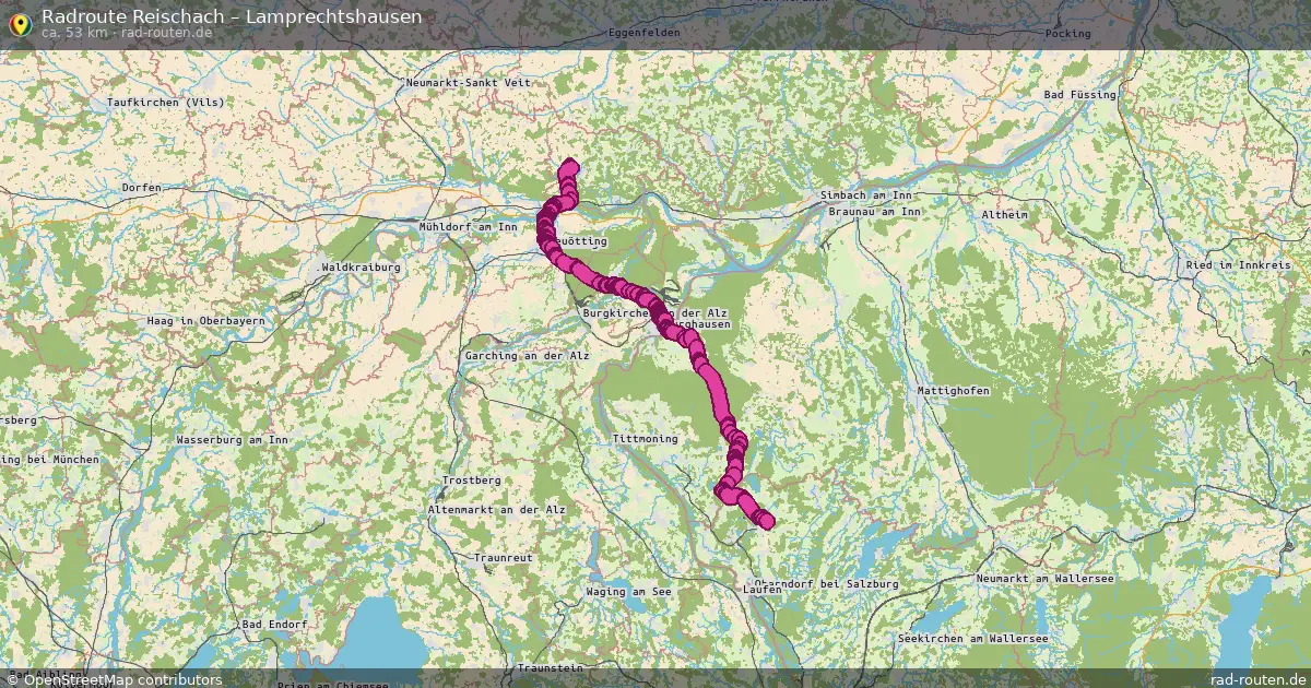 Fahrradroute von Reischach nach Lamprechtshausen