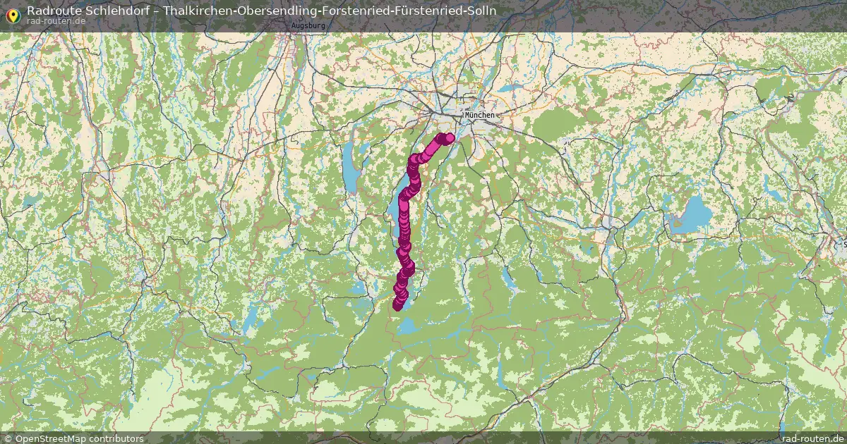 Fahrradroute Schlehdorf – Thalkirchen-Obersendling-Forstenried-Fürstenried-Solln (68 km) – Rad-Routen.de
