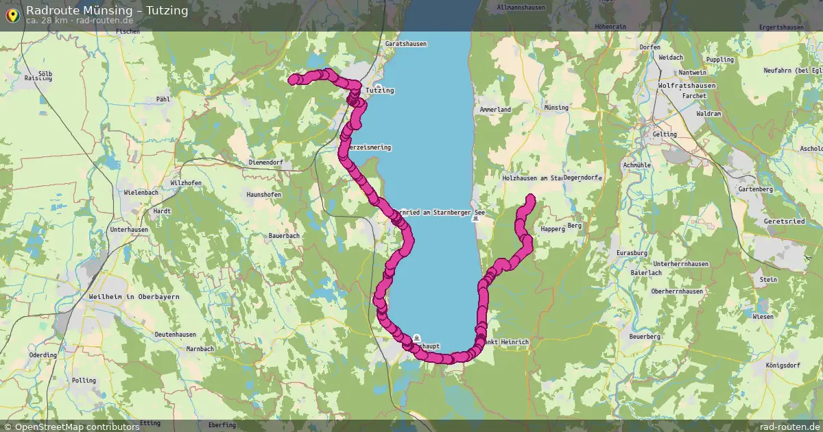 Fahrradroute Münsing – Tutzing (28 km) – Rad-Routen.de