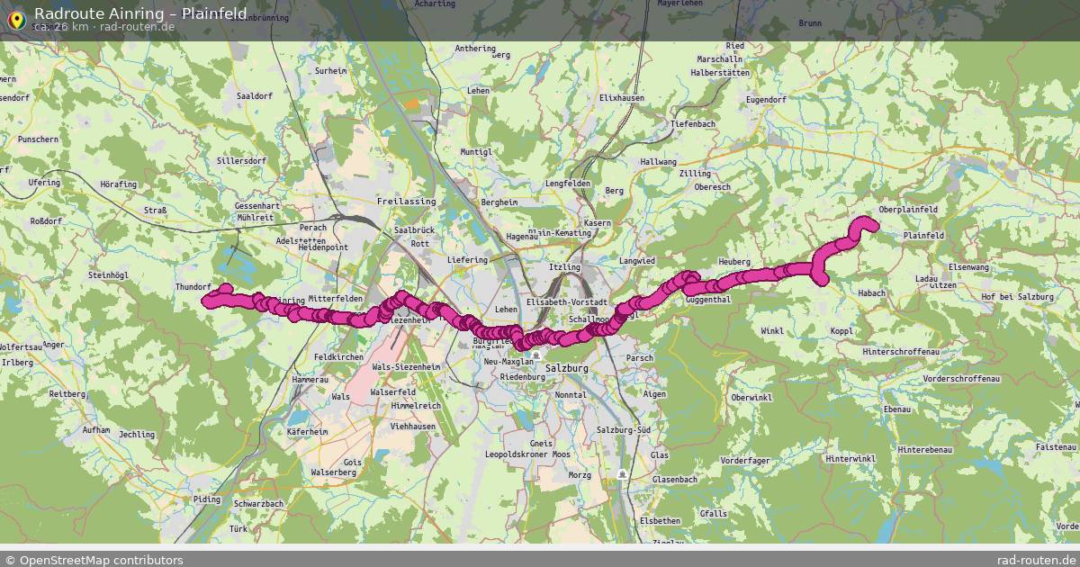 Fahrradroute Ainring – Plainfeld