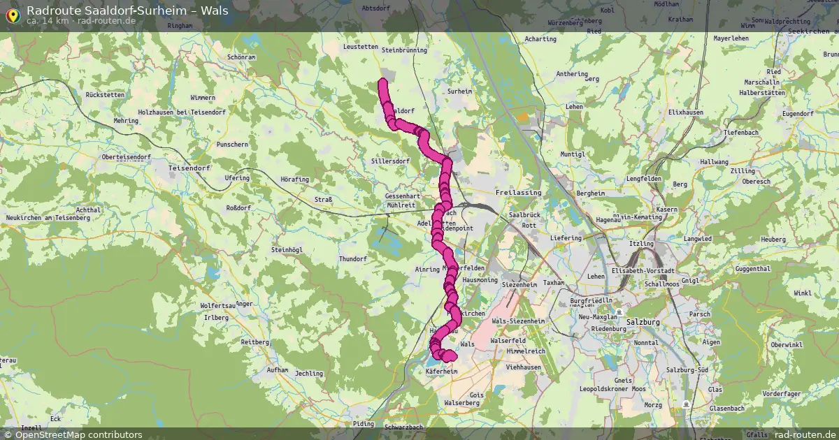 Fahrradroute Saaldorf-Surheim – Wals (14 km) – Rad-Routen.de