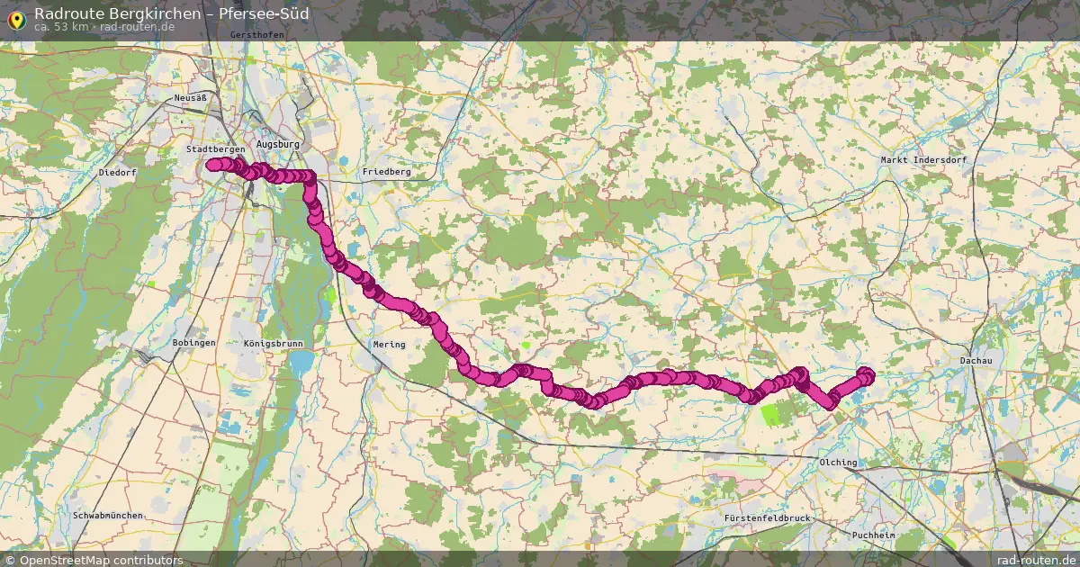 Radtour Bergkirchen – Pfersee-Süd
