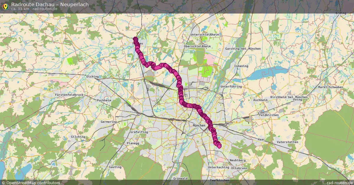 Fahrradroute Dachau – Neuperlach (33 km) – Rad-Routen.de