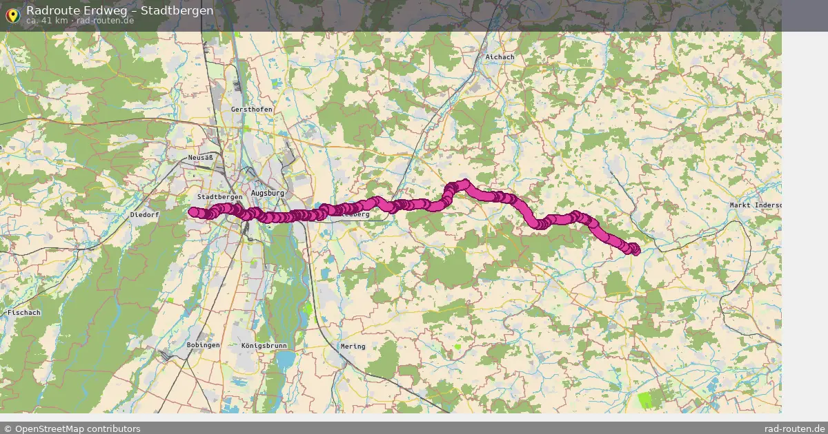 Fahrradroute Erdweg – Stadtbergen (41 km) – Rad-Routen.de