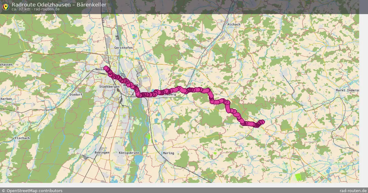 Fahrradroute Odelzhausen – Bärenkeller (37 km) – Rad-Routen.de