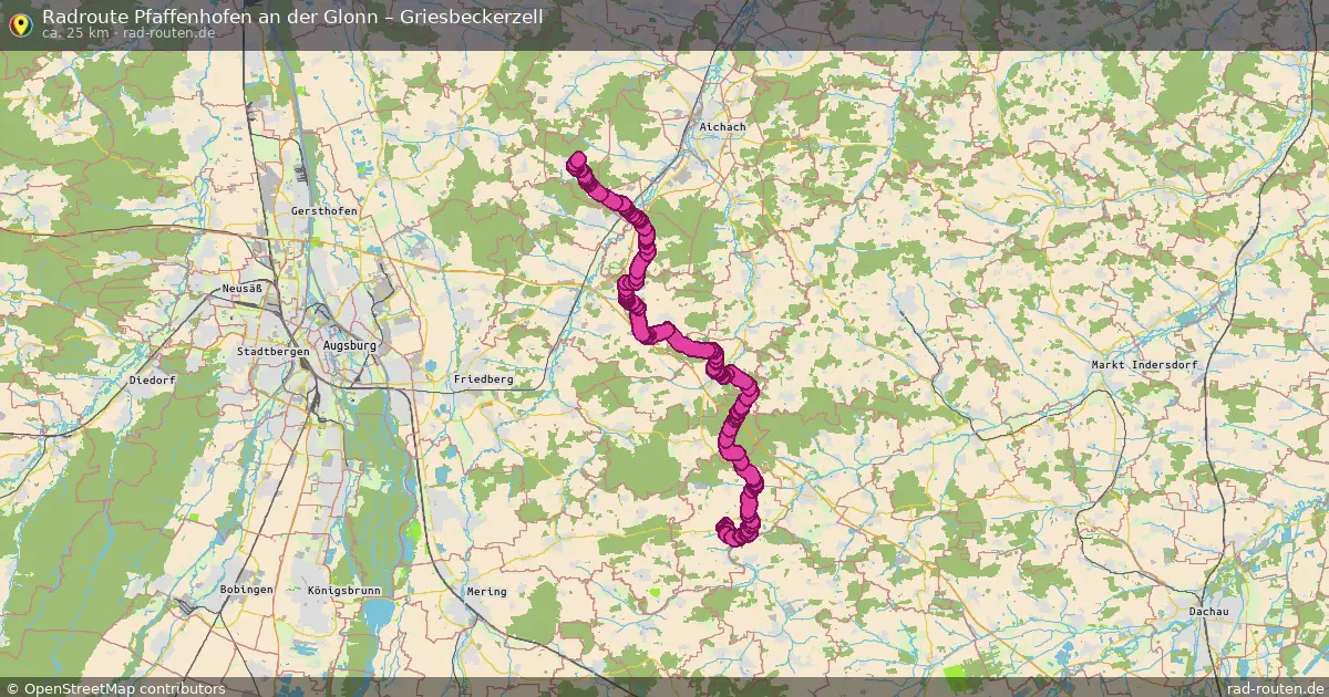 Fahrradroute Pfaffenhofen An Der Glonn – Griesbeckerzell (25 km) – Rad-Routen.de