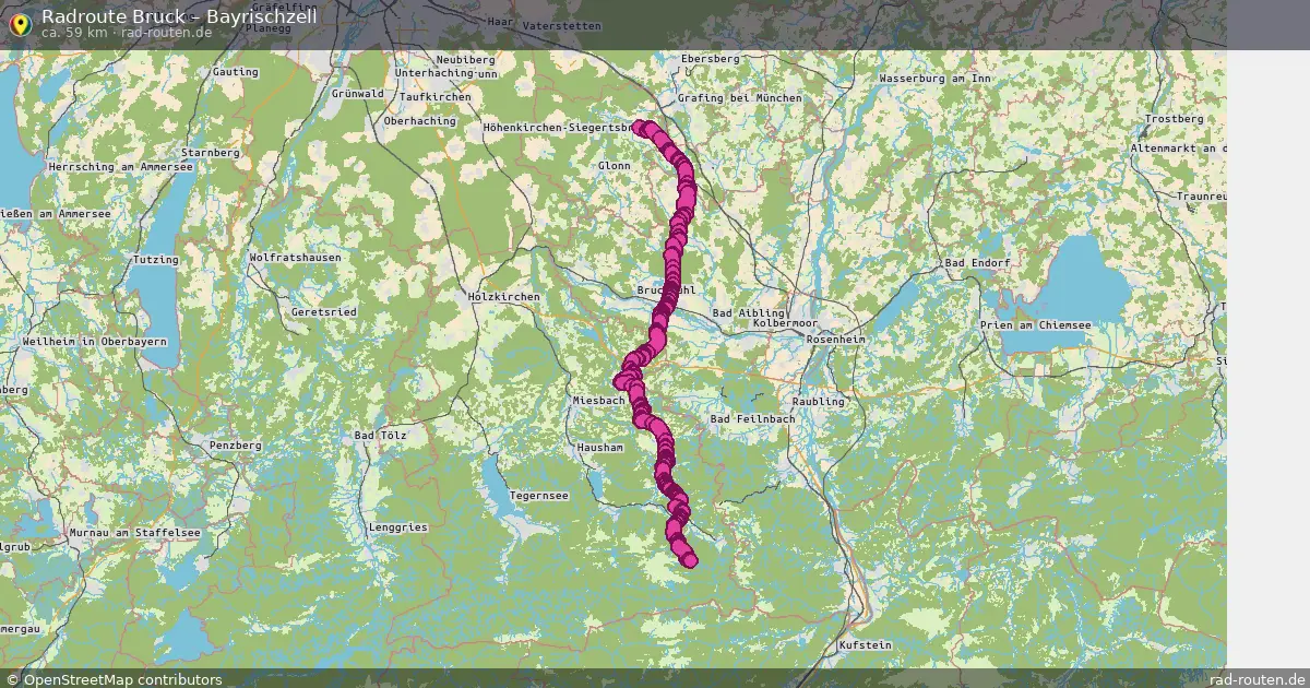 Fahrradroute Bruck – Bayrischzell (59 km) – Rad-Routen.de