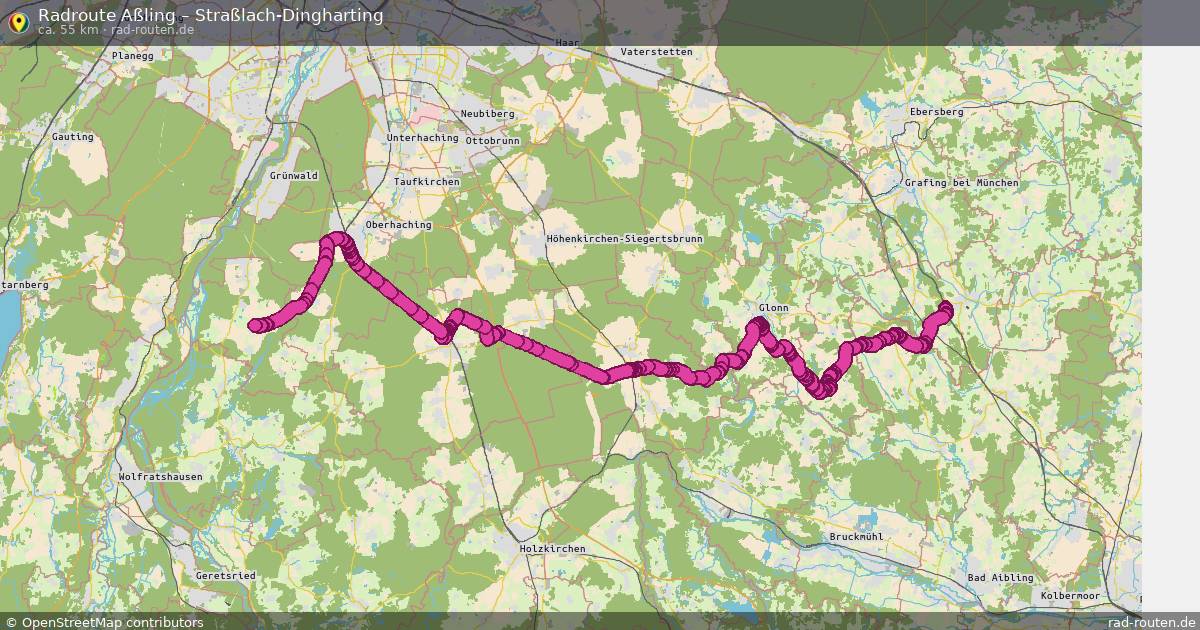Fahrradroute Aßling – Straßlach-Dingharting (55 km) – Rad-Routen.de
