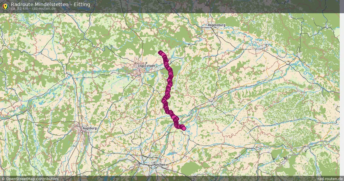 Fahrradroute Mindelstetten – Eitting (82 km) – Rad-Routen.de