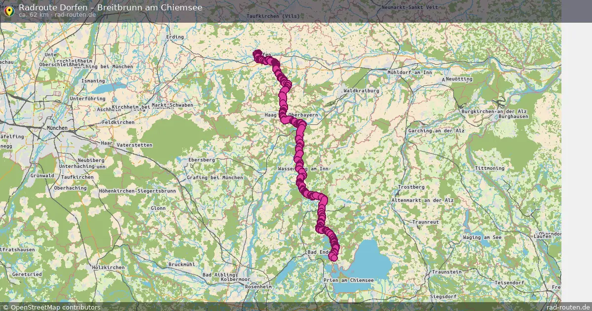 Fahrradroute Dorfen – Breitbrunn Am Chiemsee (62 km) – Rad-Routen.de