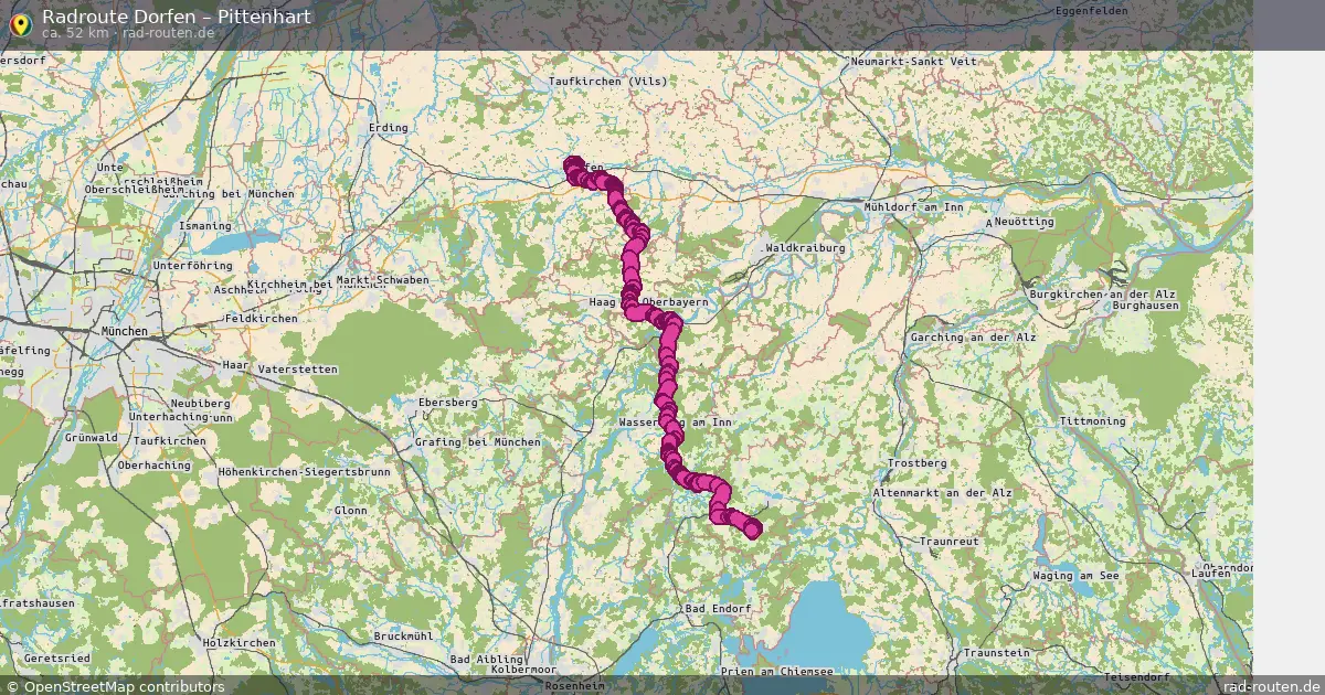 Fahrradroute Dorfen – Pittenhart (52 km) – Rad-Routen.de