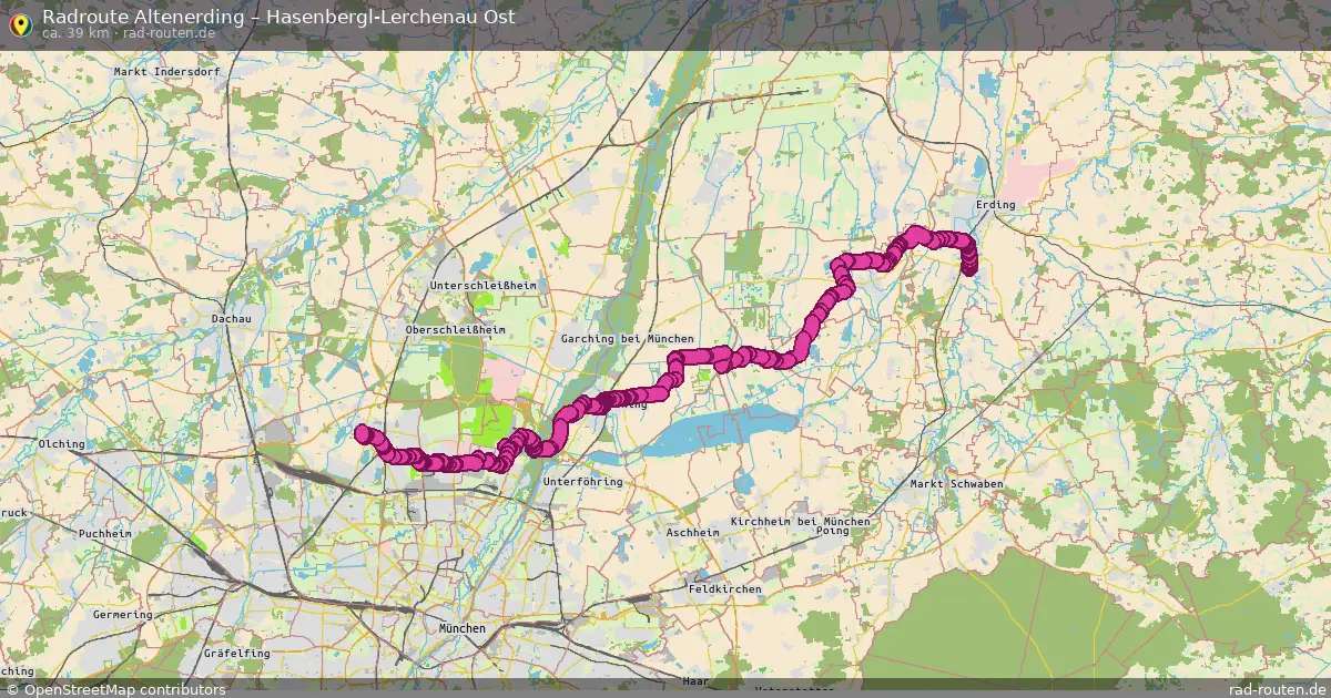 Fahrradroute Altenerding – Feldmoching (42 km) – Rad-Routen.de