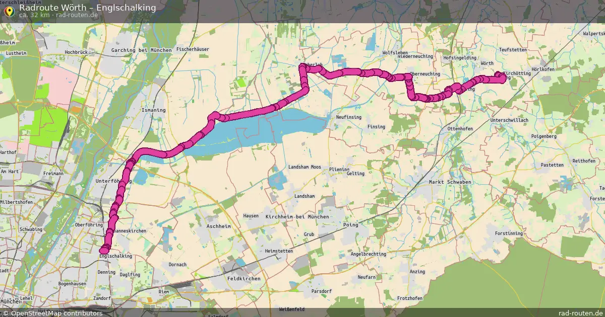 Fahrradroute Wörth – Englschalking (32 km) – Rad-Routen.de